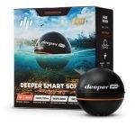 Deeper PRO+ Smart Sonar - GPS Portable Wireless Wi-Fi Fish Finder for Shore and Ice Fishing, Black, 2.55(DP1H10S10)